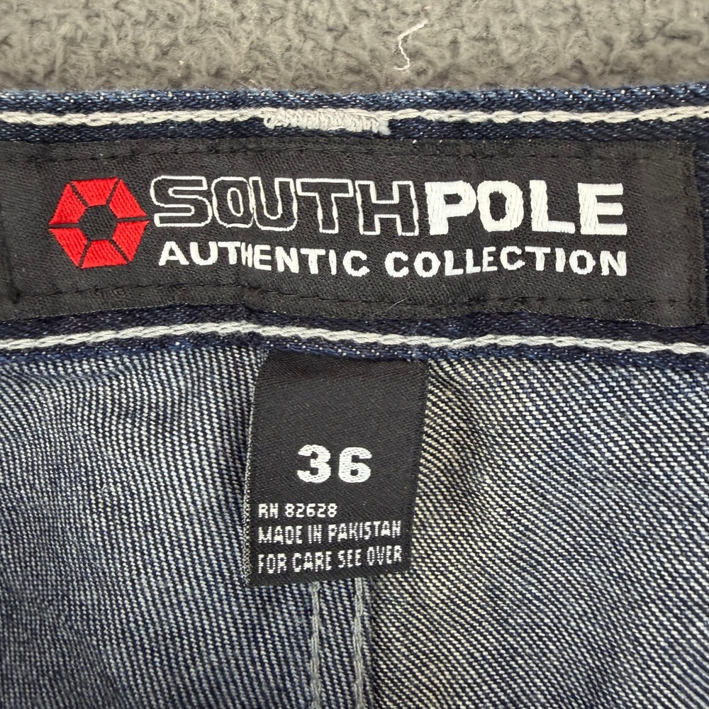 Southpole Authentic Collection Mens 36 Baggy Wide Leg Indigo Denim Jeans Y2K - Picture 2 of 8